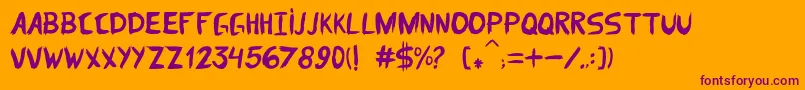 dom parquim Font – Purple Fonts on Orange Background