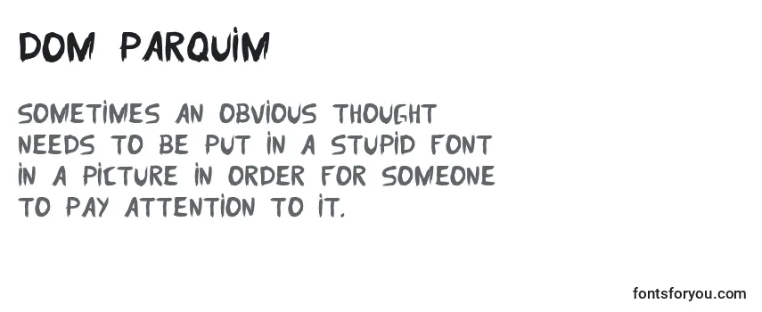 Review of the Dom parquim Font