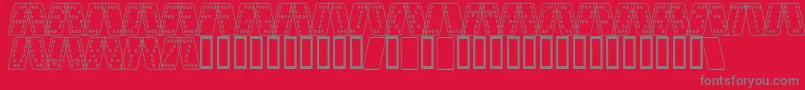 フォントDom smko – 赤い背景に灰色の文字