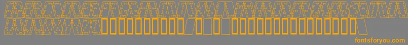 Dom smko-Schriftart – Orangefarbene Schriften auf grauem Hintergrund