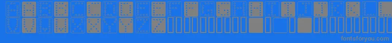 フォントDom sq   – 青い背景に灰色の文字