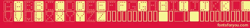 フォントDom sq   – 黄色の文字、赤い背景