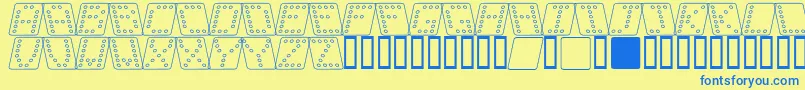 Dom sqko Font – Blue Fonts on Yellow Background