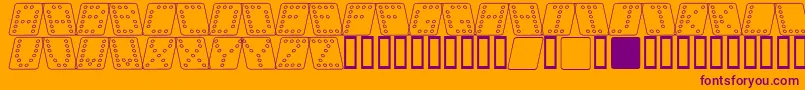 Dom sqko-Schriftart – Violette Schriften auf orangefarbenem Hintergrund
