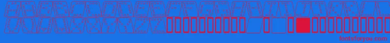 Dom sqko Font – Red Fonts on Blue Background