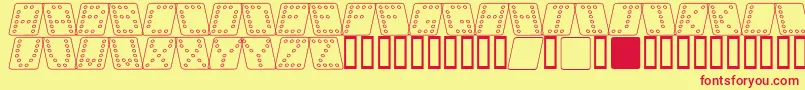 Dom sqko Font – Red Fonts on Yellow Background