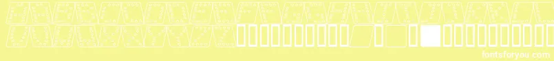Dom sqko-Schriftart – Weiße Schriften auf gelbem Hintergrund
