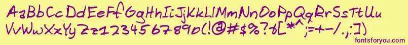 Domestic Manners Font – Purple Fonts on Yellow Background