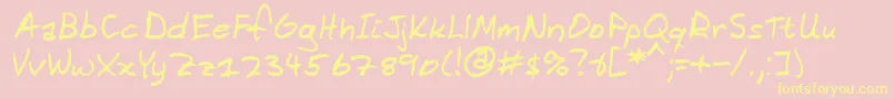 Domestic Manners Font – Yellow Fonts on Pink Background