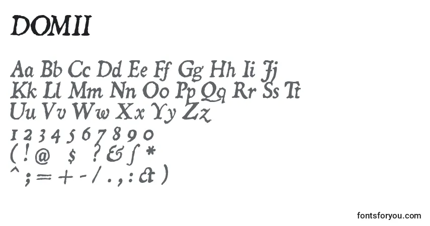 DOMII    (125349)-fontti – aakkoset, numerot, erikoismerkit
