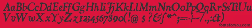 DOMII    Font – Black Fonts on Red Background