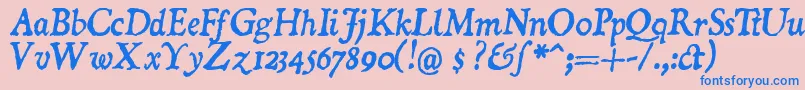 DOMII    Font – Blue Fonts on Pink Background