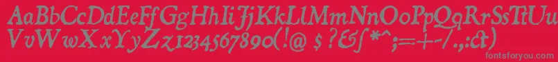 DOMII    Font – Gray Fonts on Red Background