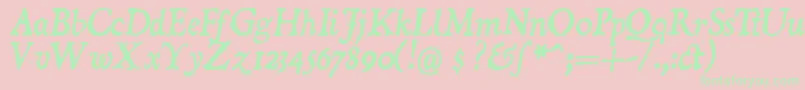 DOMII    Font – Green Fonts on Pink Background