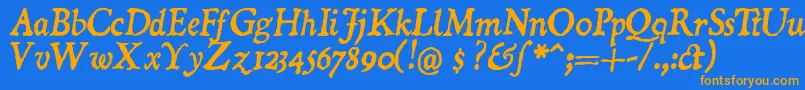 DOMII    Font – Orange Fonts on Blue Background