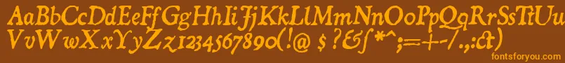 DOMII    Font – Orange Fonts on Brown Background