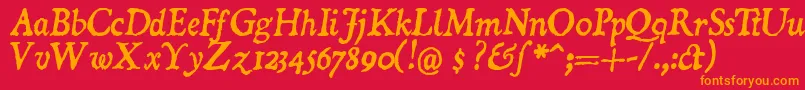 DOMII    Font – Orange Fonts on Red Background