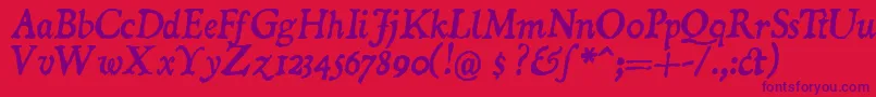DOMII    Font – Purple Fonts on Red Background