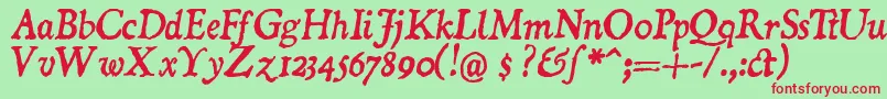 DOMII    Font – Red Fonts on Green Background