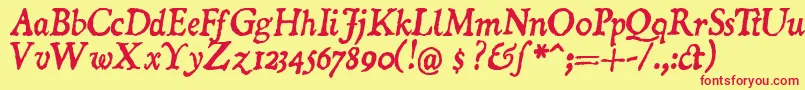 DOMII    Font – Red Fonts on Yellow Background