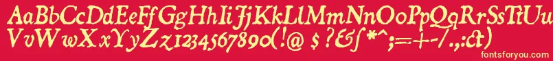 DOMII    Font – Yellow Fonts on Red Background