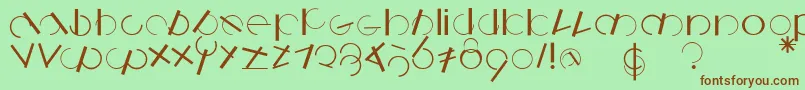 Шрифт Logomatique – коричневые шрифты на зелёном фоне