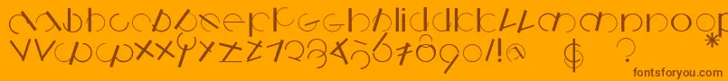 Czcionka Logomatique – brązowe czcionki na pomarańczowym tle