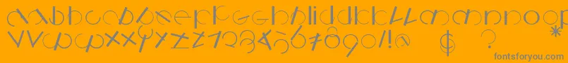 Logomatique-Schriftart – Graue Schriften auf orangefarbenem Hintergrund