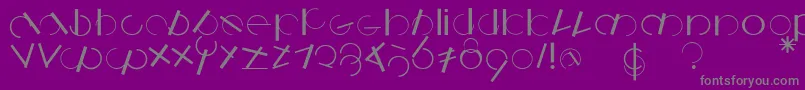 Logomatique-Schriftart – Graue Schriften auf violettem Hintergrund