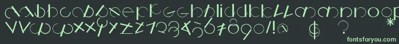 フォントLogomatique – 黒い背景に緑の文字