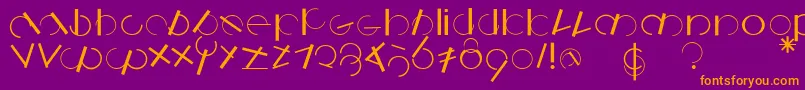 Logomatique Font – Orange Fonts on Purple Background