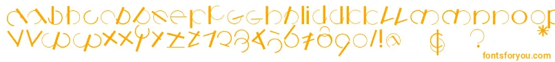 フォントLogomatique – 白い背景にオレンジのフォント