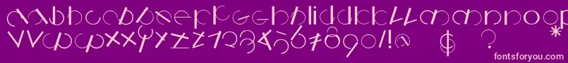 Logomatique-Schriftart – Rosa Schriften auf violettem Hintergrund