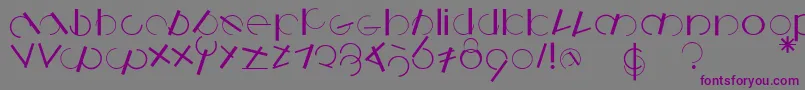 フォントLogomatique – 紫色のフォント、灰色の背景