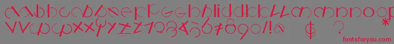 Logomatique Font – Red Fonts on Gray Background