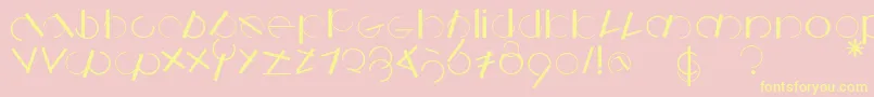 フォントLogomatique – 黄色のフォント、ピンクの背景