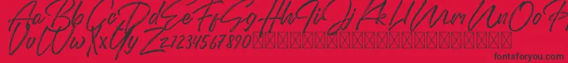 DomillionBrushFree-Schriftart – Schwarze Schriften auf rotem Hintergrund