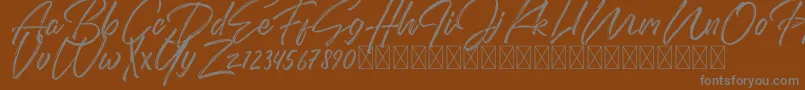 DomillionBrushFree Font – Gray Fonts on Brown Background