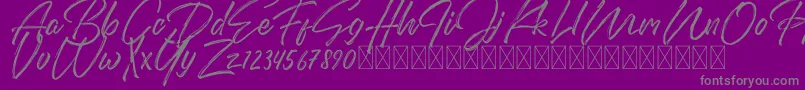 DomillionBrushFree Font – Gray Fonts on Purple Background