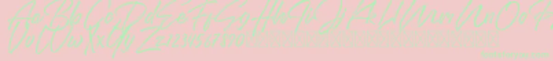 DomillionBrushFree Font – Green Fonts on Pink Background