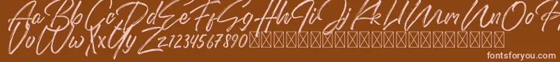 DomillionBrushFree Font – Pink Fonts on Brown Background