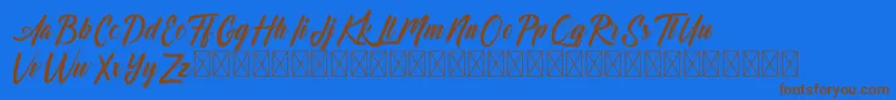 Dominick Font – Brown Fonts on Blue Background