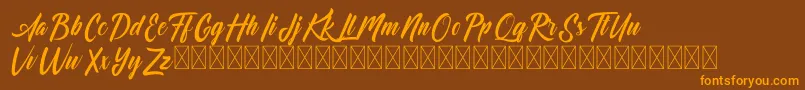 Dominick Font – Orange Fonts on Brown Background
