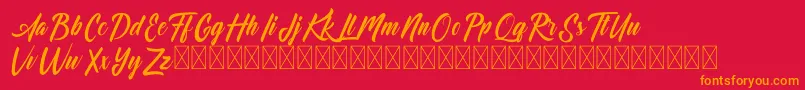 Dominick Font – Orange Fonts on Red Background