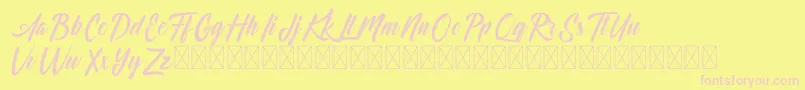 Dominick Font – Pink Fonts on Yellow Background