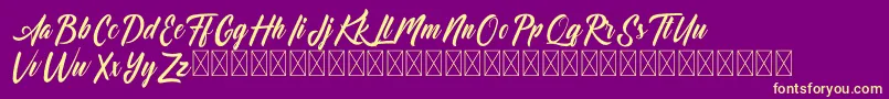 Fonte Dominick – fontes amarelas em um fundo roxo