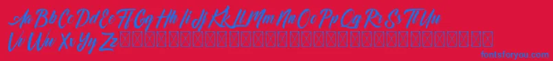 Dominick Font – Blue Fonts on Red Background