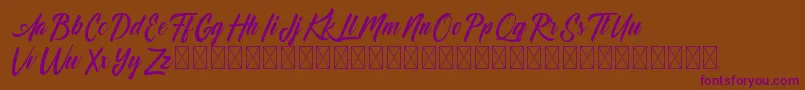 Czcionka Dominick – fioletowe czcionki na brązowym tle
