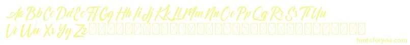 Czcionka Dominick – żółte czcionki na białym tle