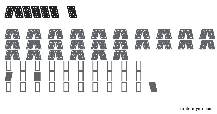 Schriftart Domino k – Alphabet, Zahlen, spezielle Symbole